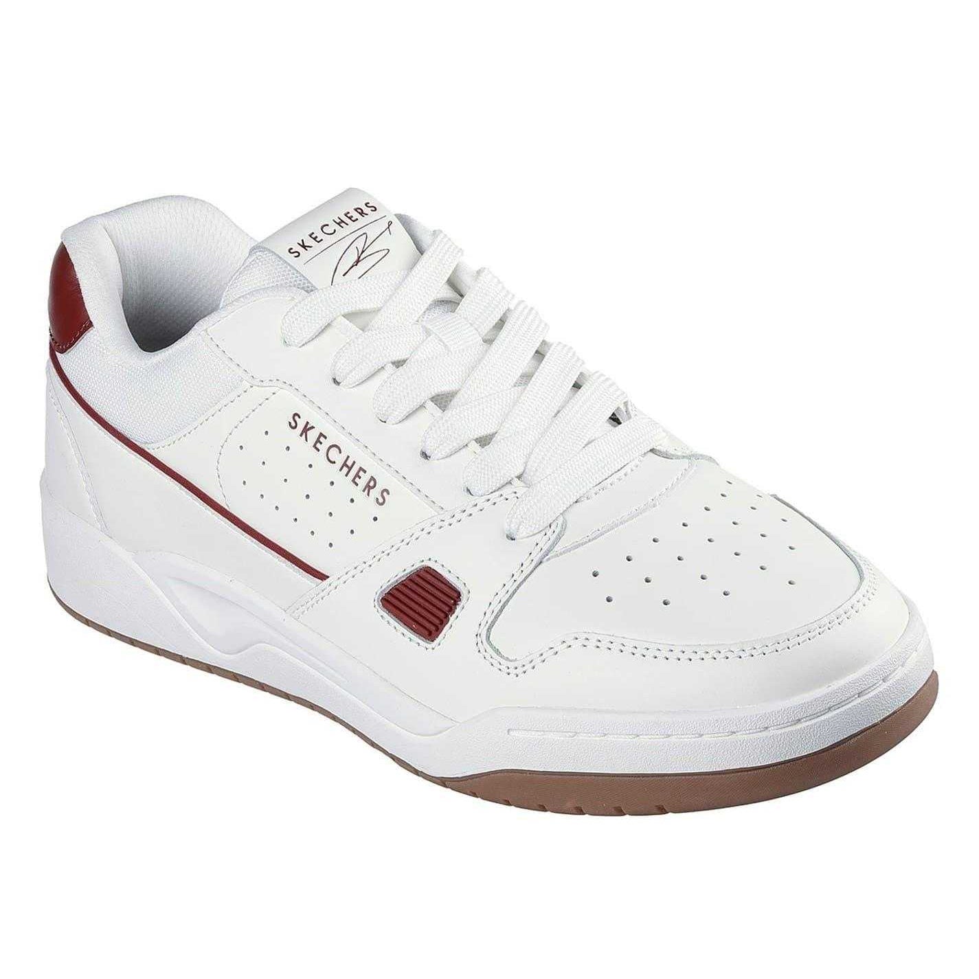 White-Burgundy - Front - Skechers Mens Harry Kane Collab Leather Low Cut Trainers