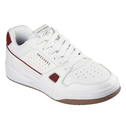 White-Burgundy - Front - Skechers Mens Harry Kane Collab Leather Low Cut Trainers