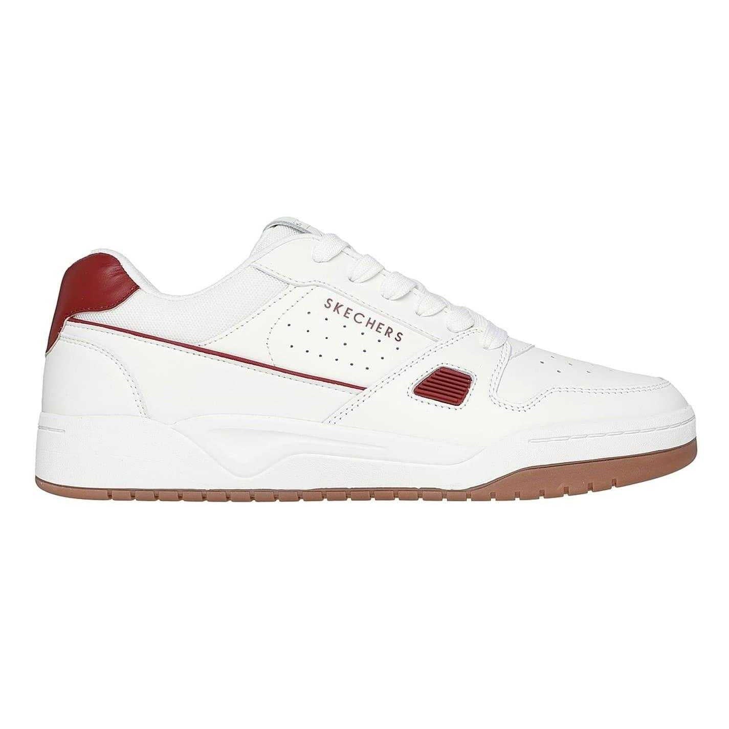 White-Burgundy - Side - Skechers Mens Harry Kane Collab Leather Low Cut Trainers