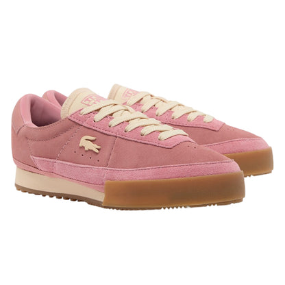 Pink - Front - Lacoste Womens-Ladies Aura Suede Trainers