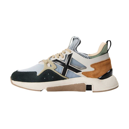 White-Grey - Back - Munich Mens Clik Suede Trainers