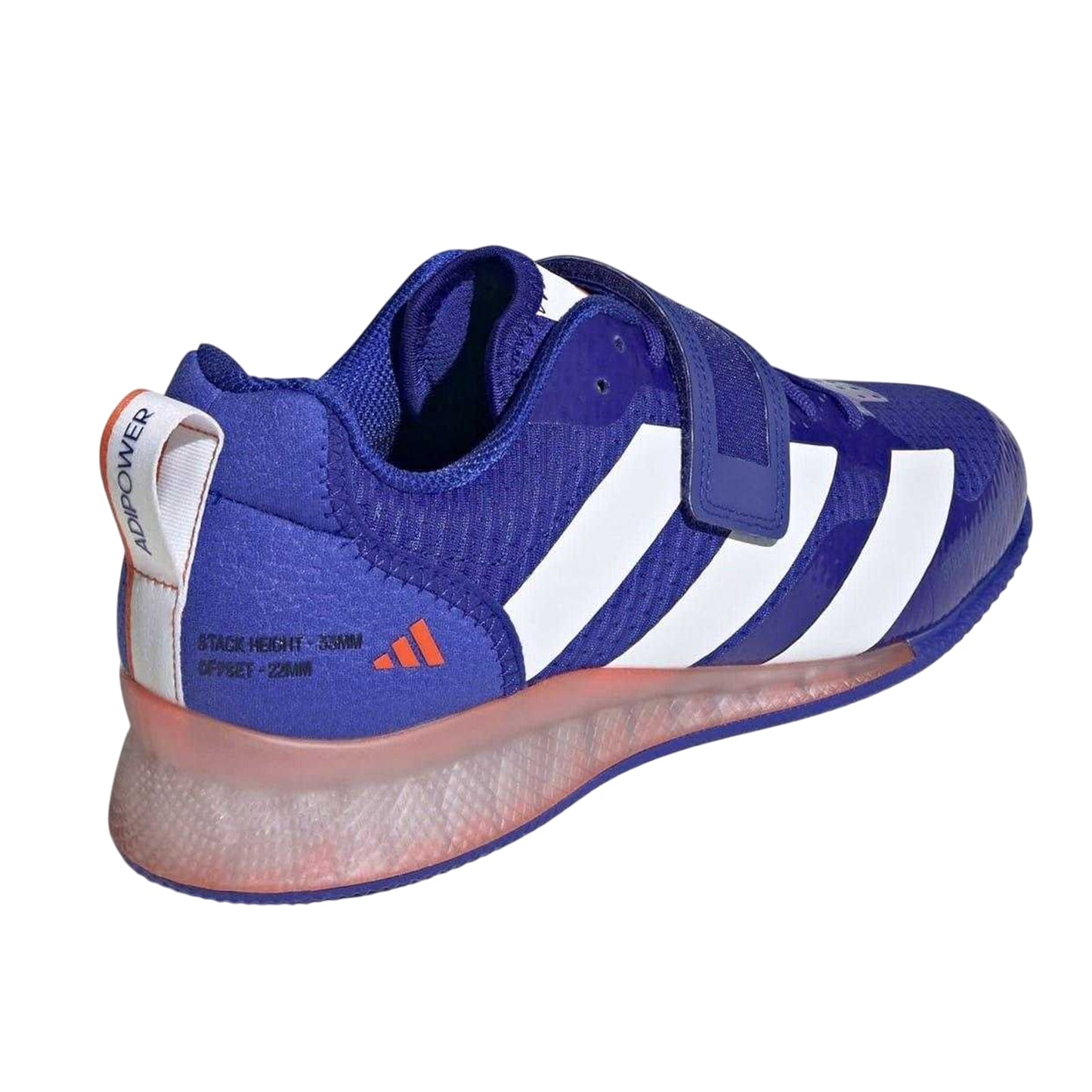 Blue-White-Orange - Back - Adidas Childrens-Kids Adipower Weight Lifting Shoes