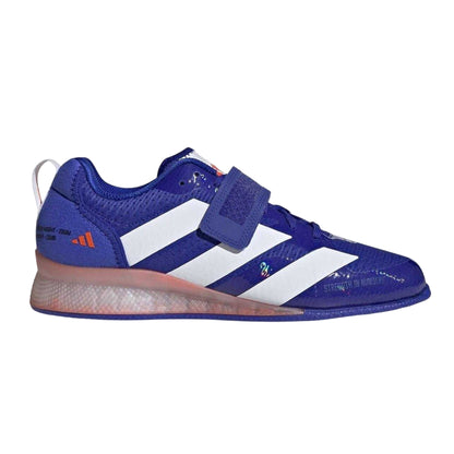 Blue-White-Orange - Side - Adidas Childrens-Kids Adipower Weight Lifting Shoes