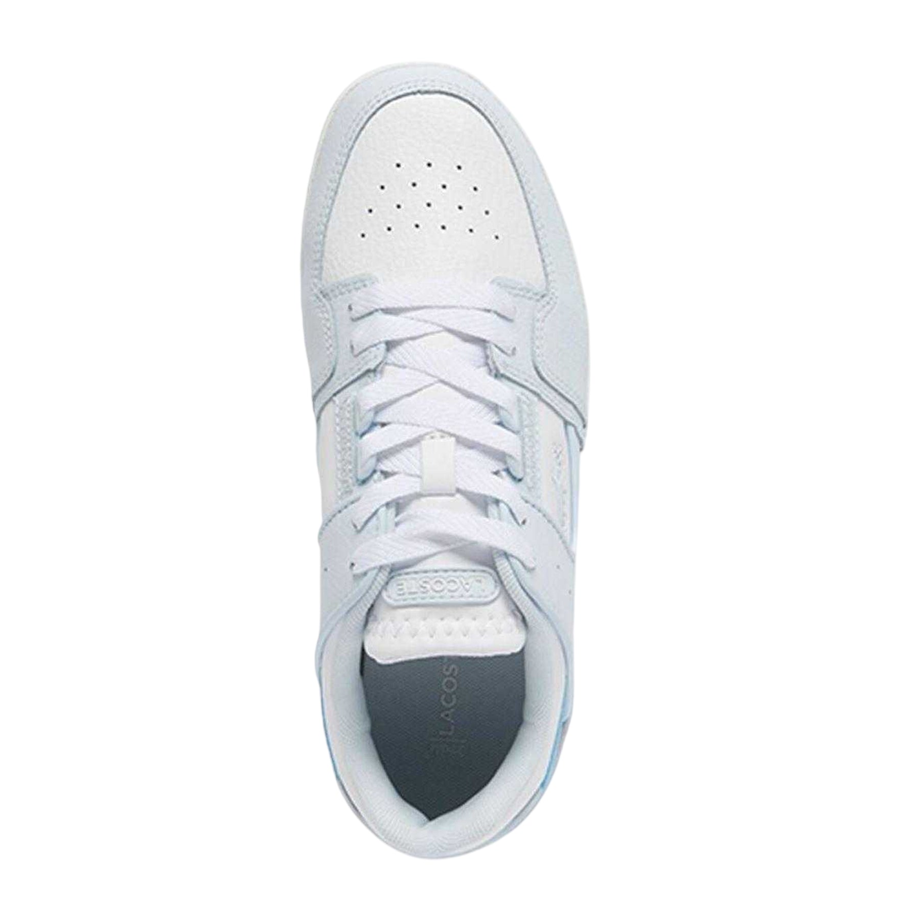 Blue-White - Side - Lacoste Womens-Ladies Court Cage Leather Trainers