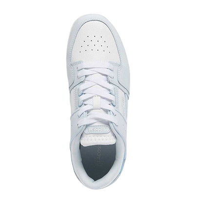 Blue-White - Side - Lacoste Womens-Ladies Court Cage Leather Trainers