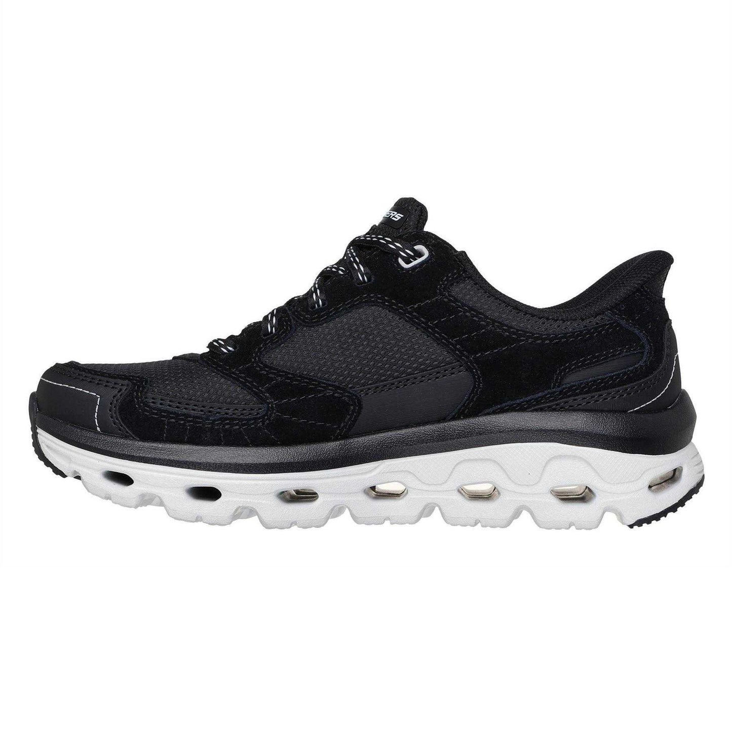 Black - Back - Skechers Womens-Ladies Paradisevalley Glide-Step Trainers
