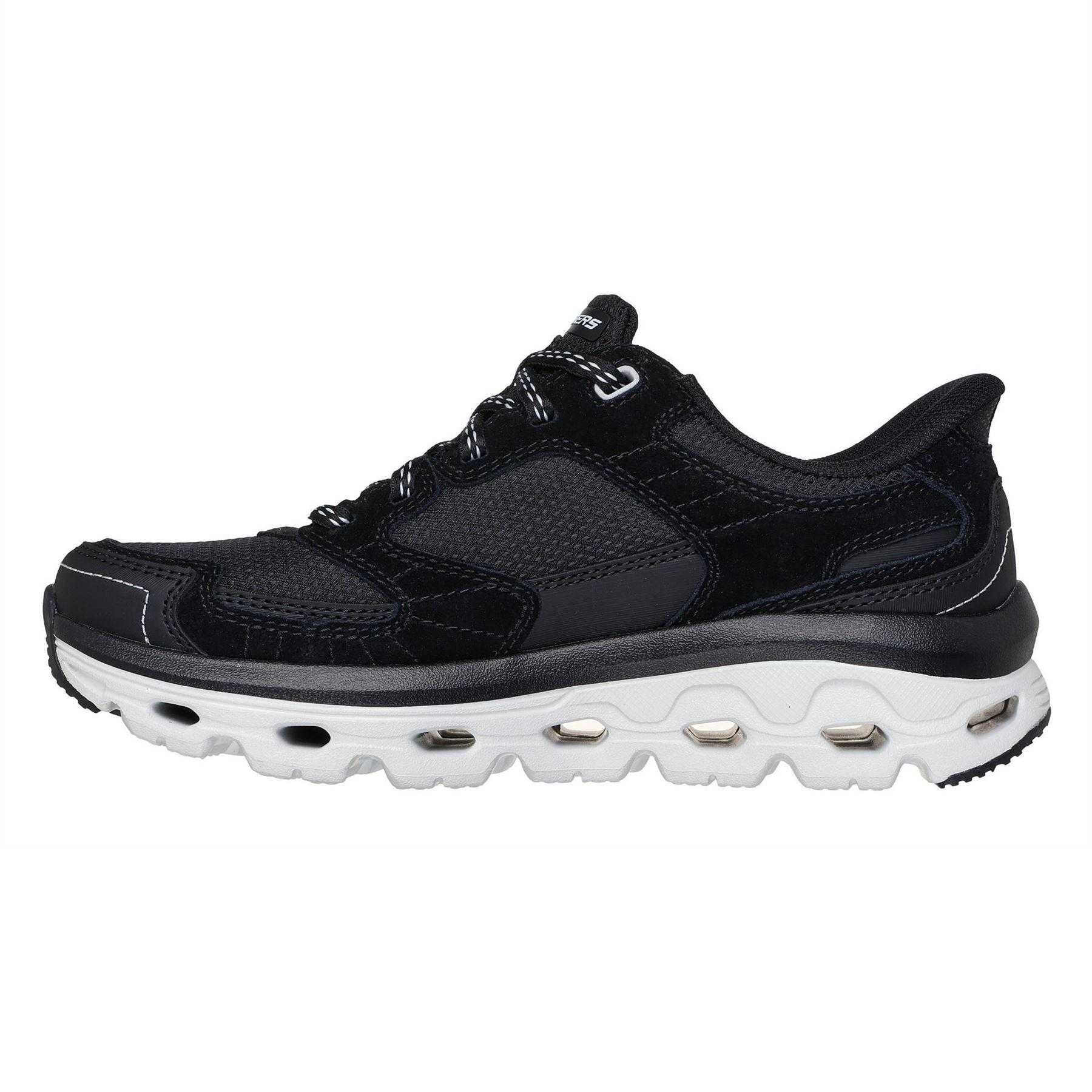 Black - Back - Skechers Womens-Ladies Paradisevalley Glide-Step Trainers