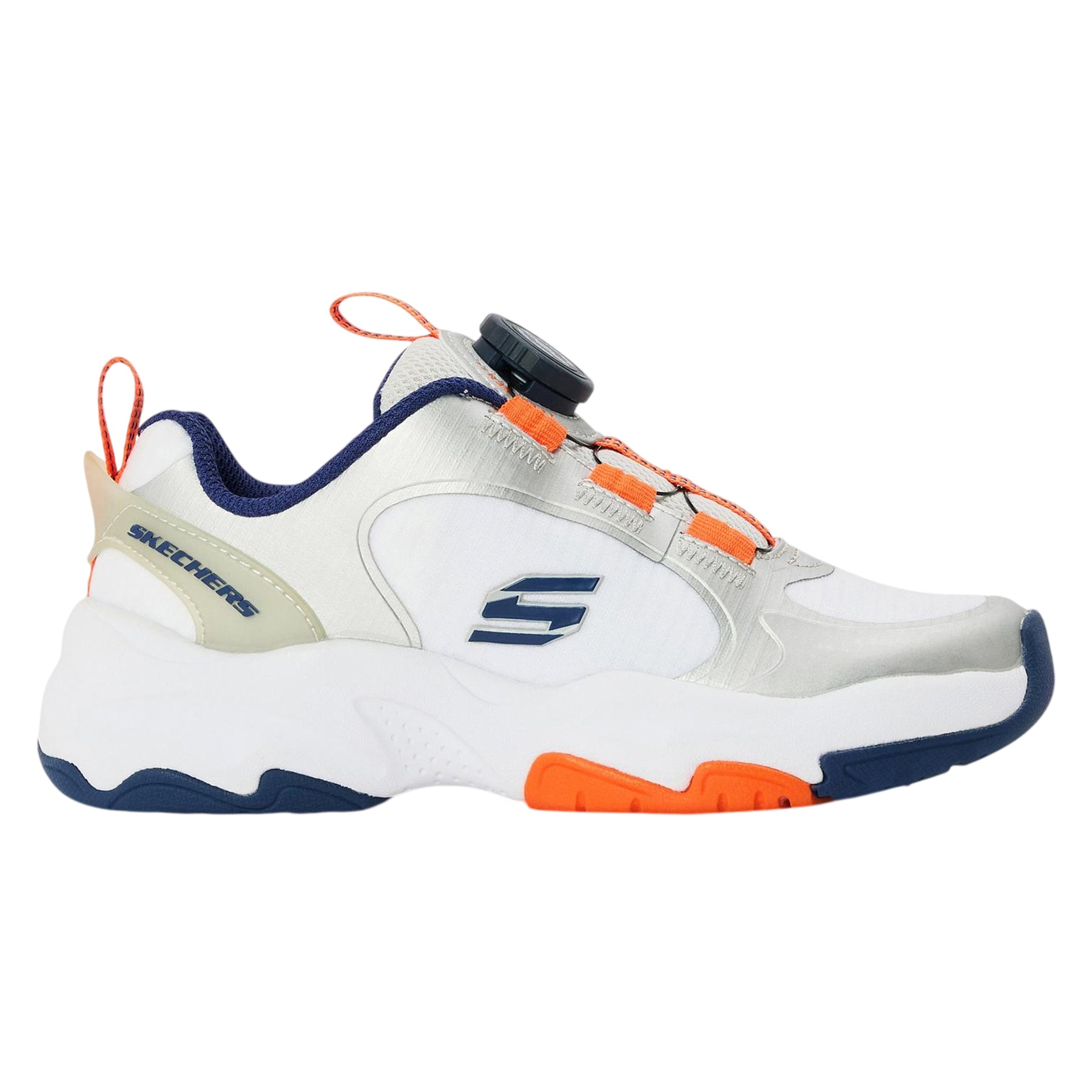 Silver-Multicoloured - Front - Skechers Childrens-Kids Retrotech Casual Trainers