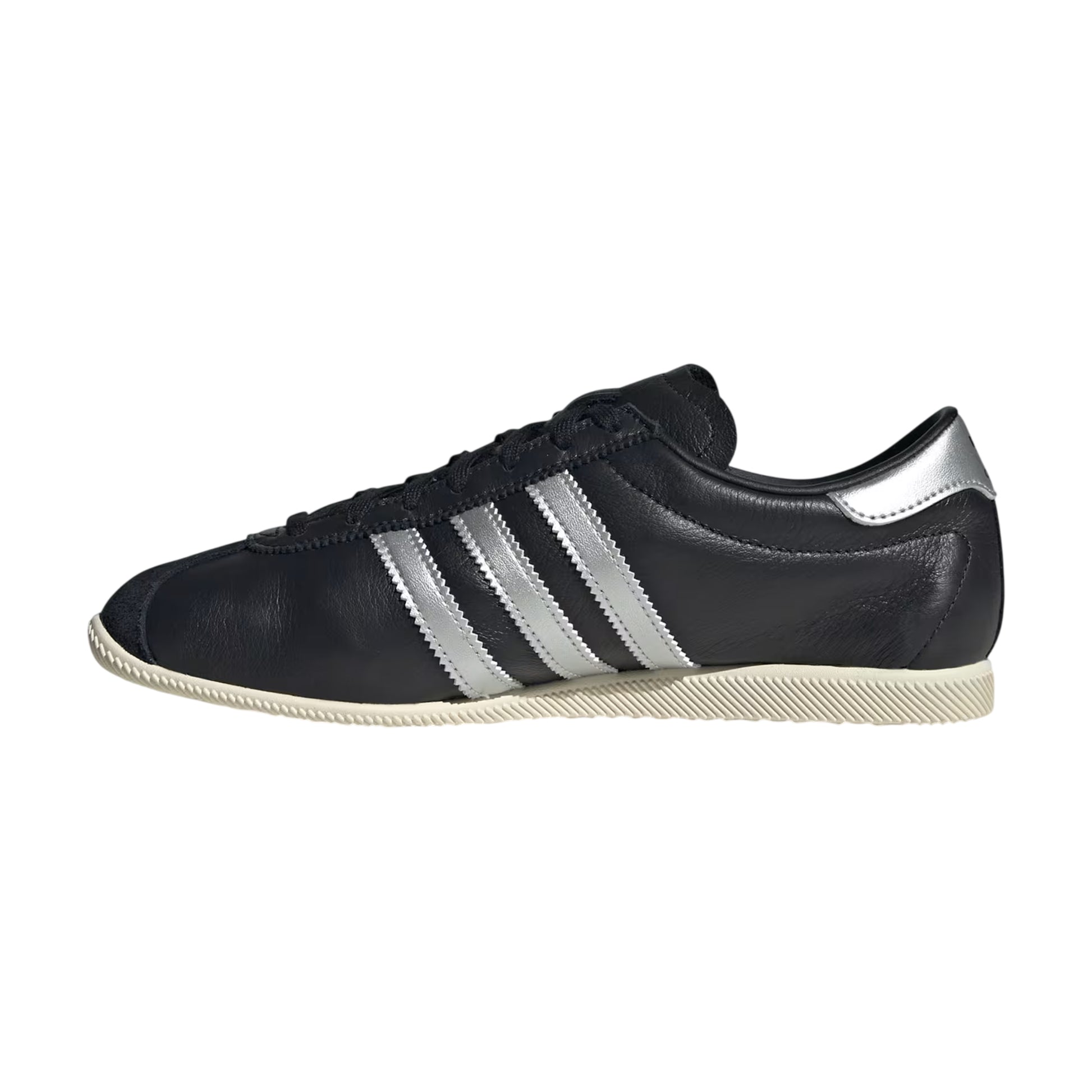 Black-Silver - Back - Adidas Womens-Ladies Paris 3 Stripes Leather Trainers