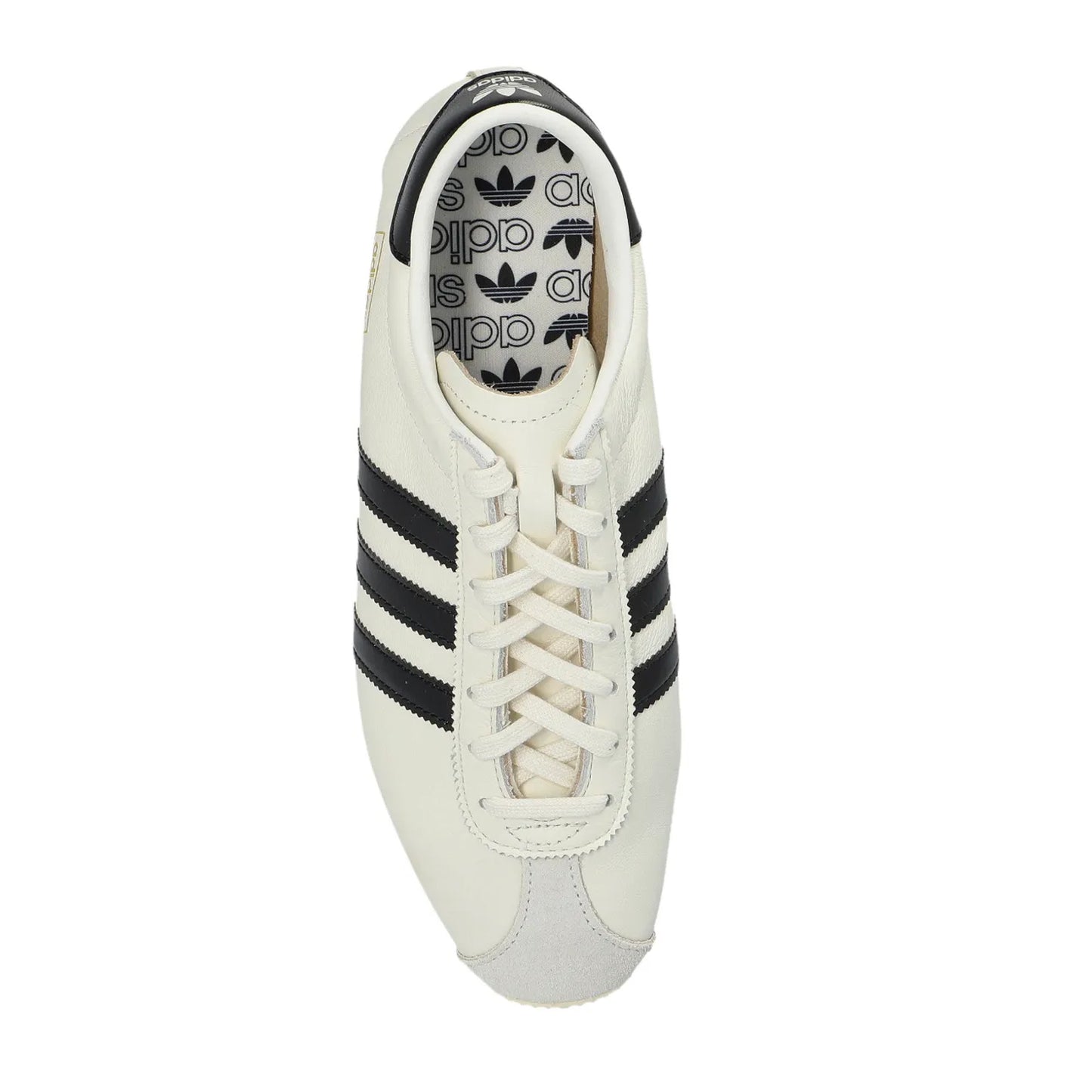 White-Black - Side - Adidas Womens-Ladies Paris 3 Stripes Leather Trainers