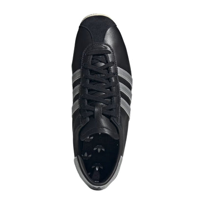 Black-Silver - Side - Adidas Womens-Ladies Paris 3 Stripes Leather Trainers