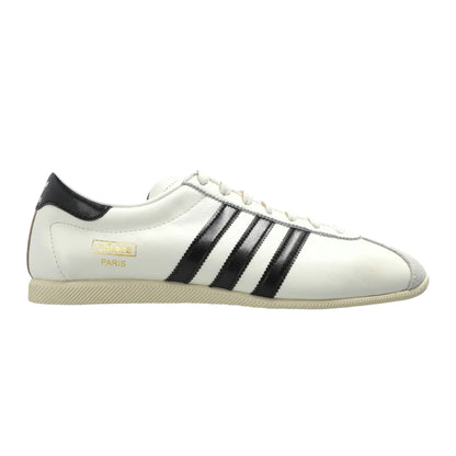 White-Black - Front - Adidas Womens-Ladies Paris 3 Stripes Leather Trainers