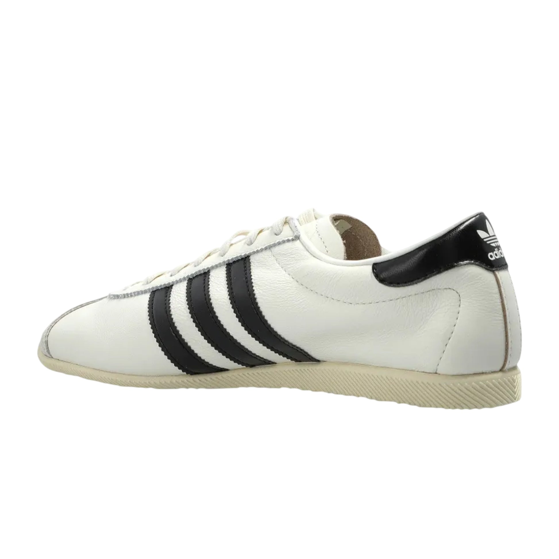 White-Black - Back - Adidas Womens-Ladies Paris 3 Stripes Leather Trainers
