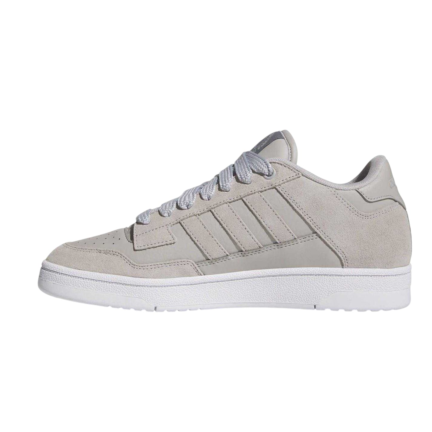 Grey-Beige-Cloud White - Side - Adidas Mens Rapid Court Low Trainers