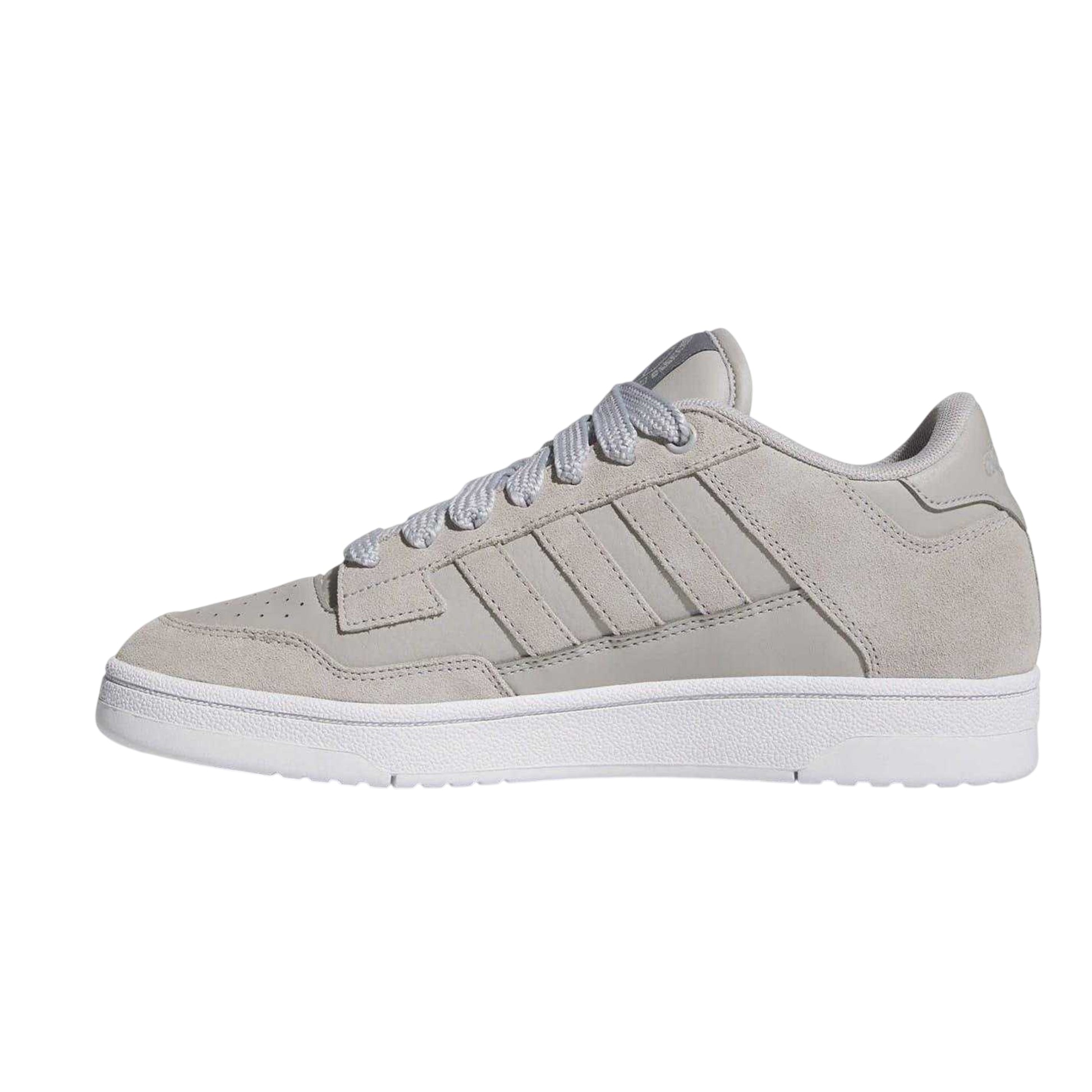 Grey-Beige-Cloud White - Side - Adidas Mens Rapid Court Low Trainers
