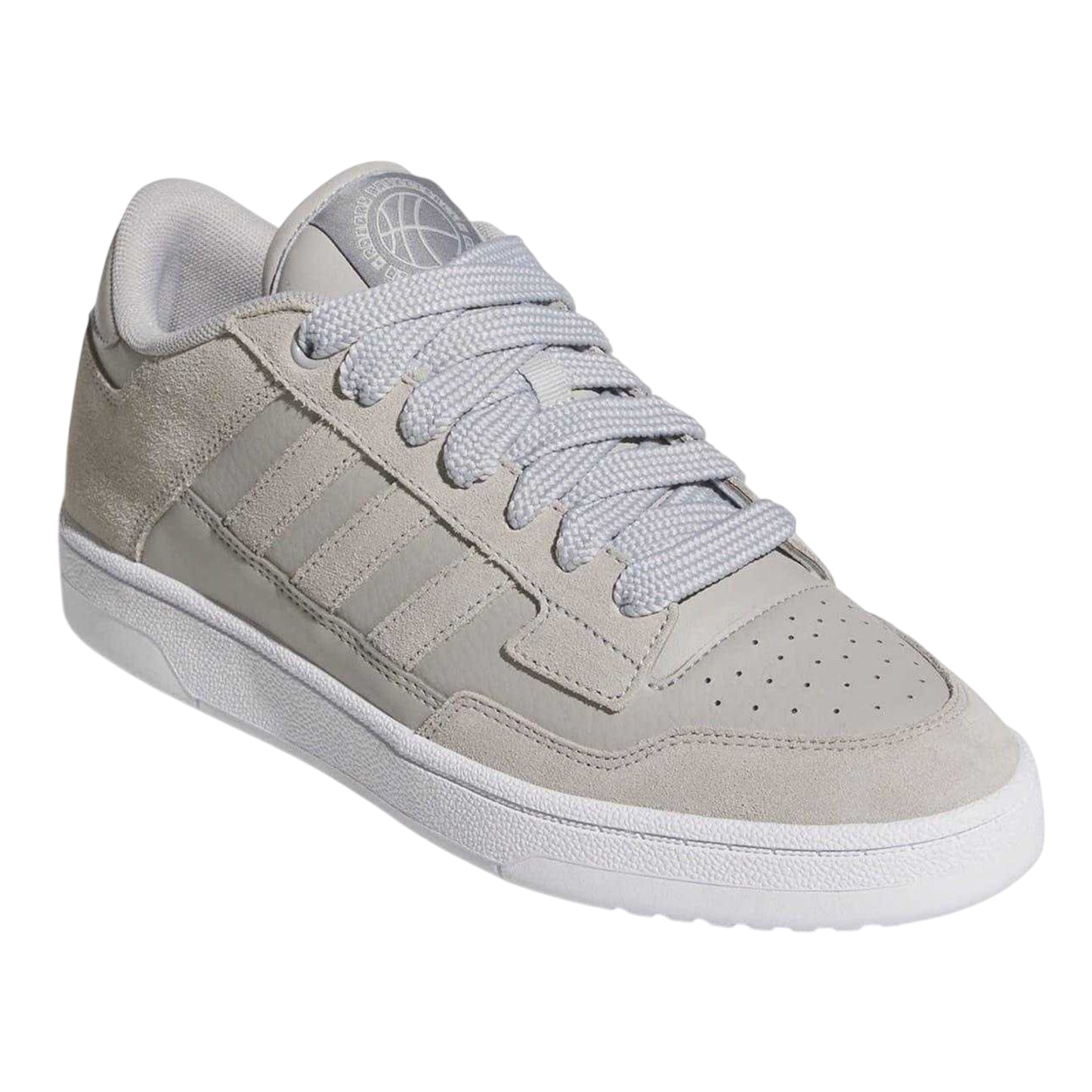 Grey-Beige-Cloud White - Front - Adidas Mens Rapid Court Low Trainers