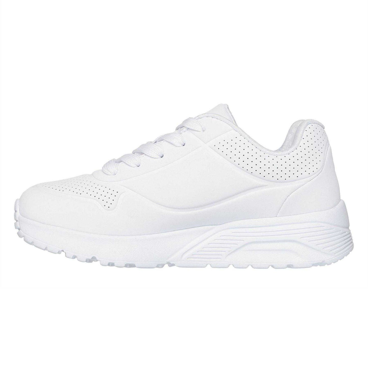 White-Green-Black - Back - Skechers Childrens-Kids Uno Lite Heart Trainers