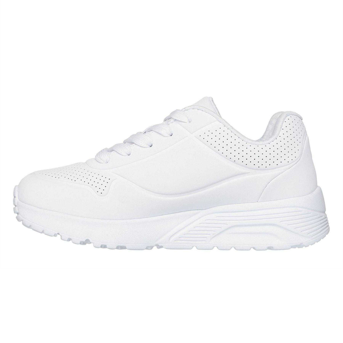 White-Green-Black - Back - Skechers Childrens-Kids Uno Lite Heart Trainers