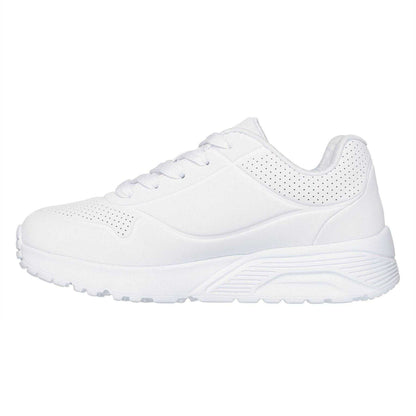 White-Green-Black - Back - Skechers Childrens-Kids Uno Lite Heart Trainers