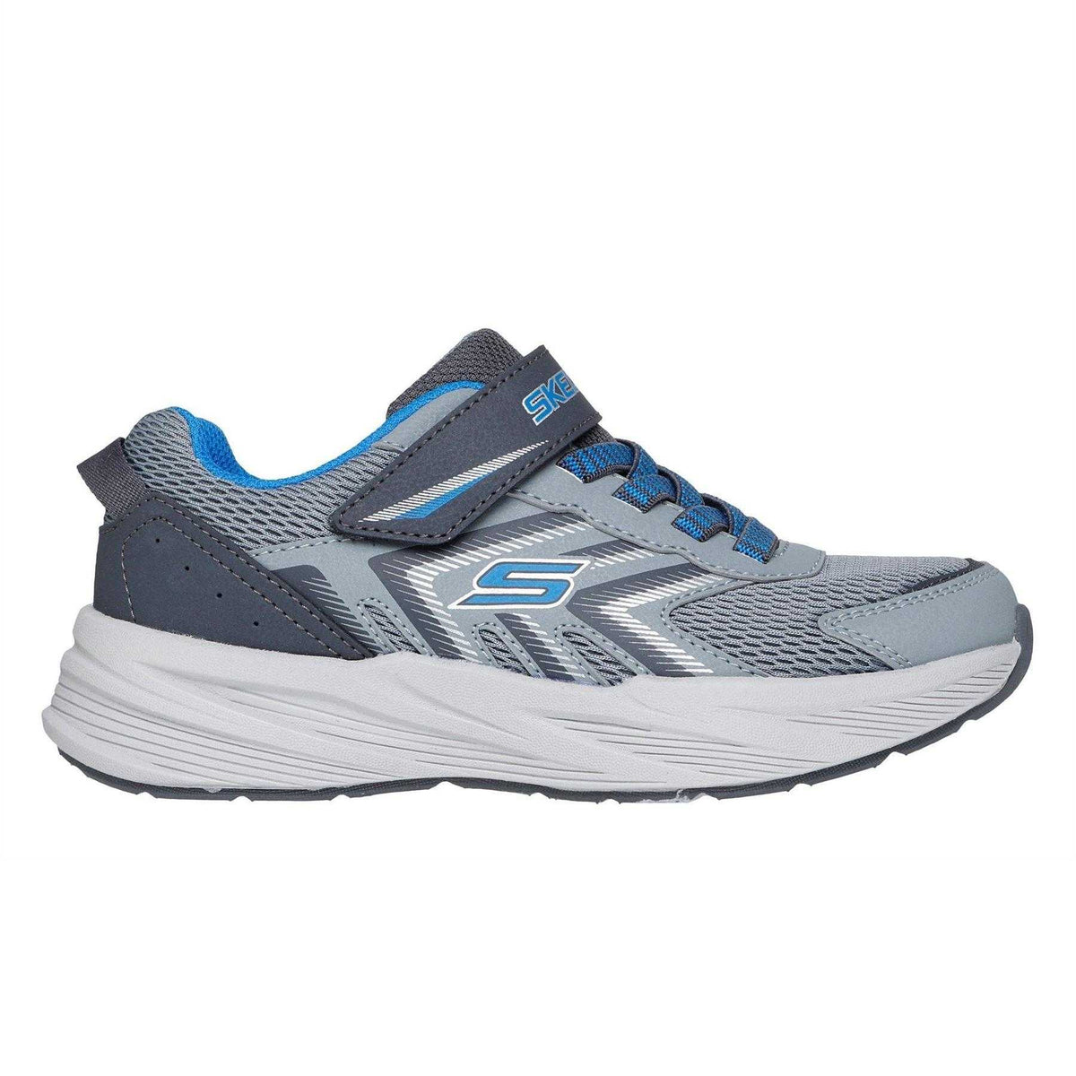 Grey-Blue - Side - Skechers Boys Microspec Tread Trainers