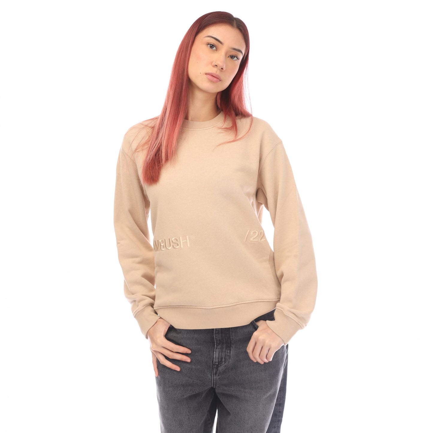 Beige - Lifestyle - Ambush Womens-Ladies Crew Neck Sweatshirt