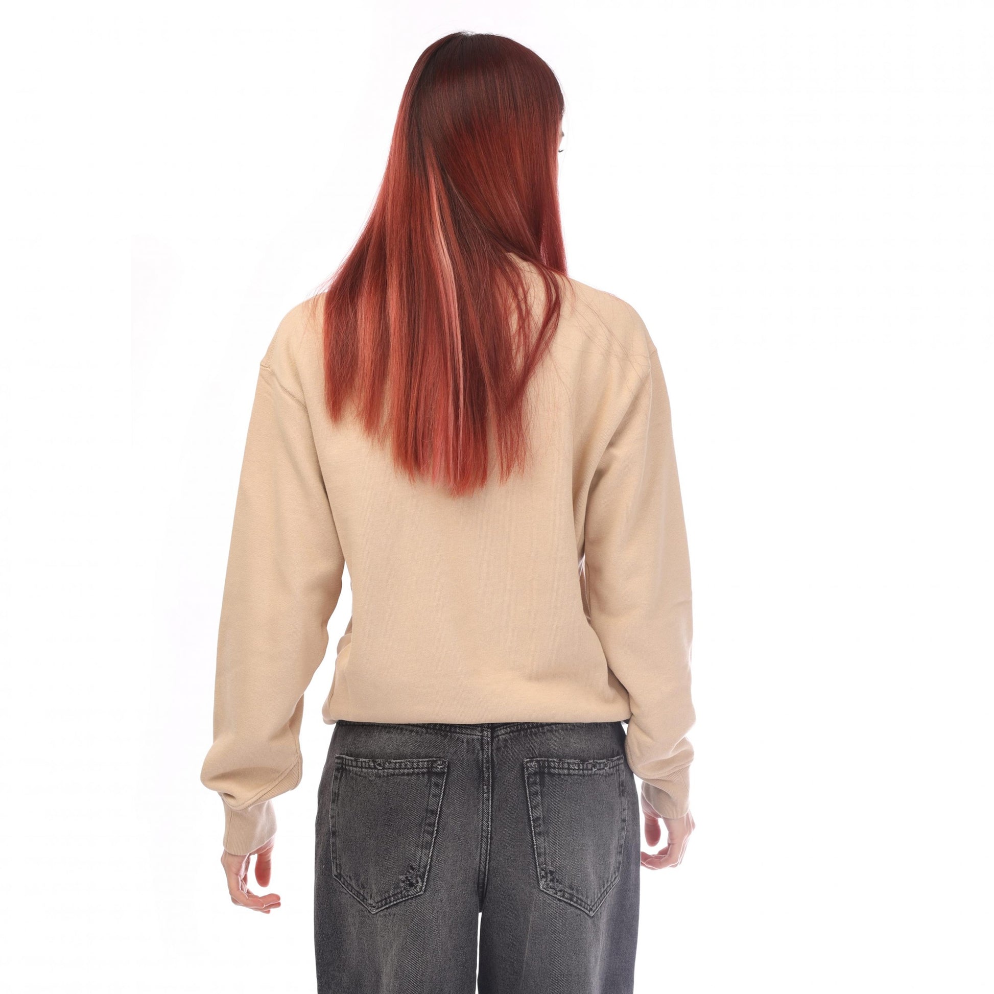 Beige - Back - Ambush Womens-Ladies Crew Neck Sweatshirt