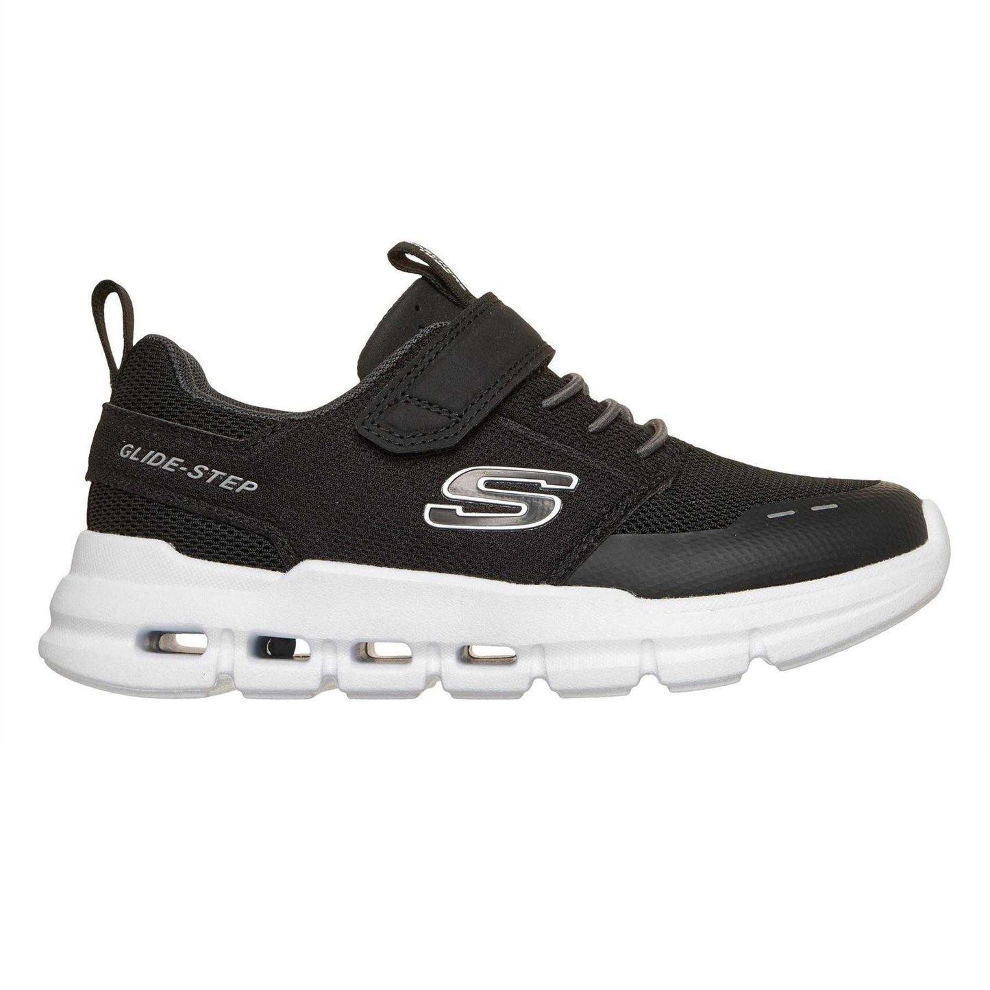 Black - Side - Skechers Boys Glide Step Flow Flow Trainers