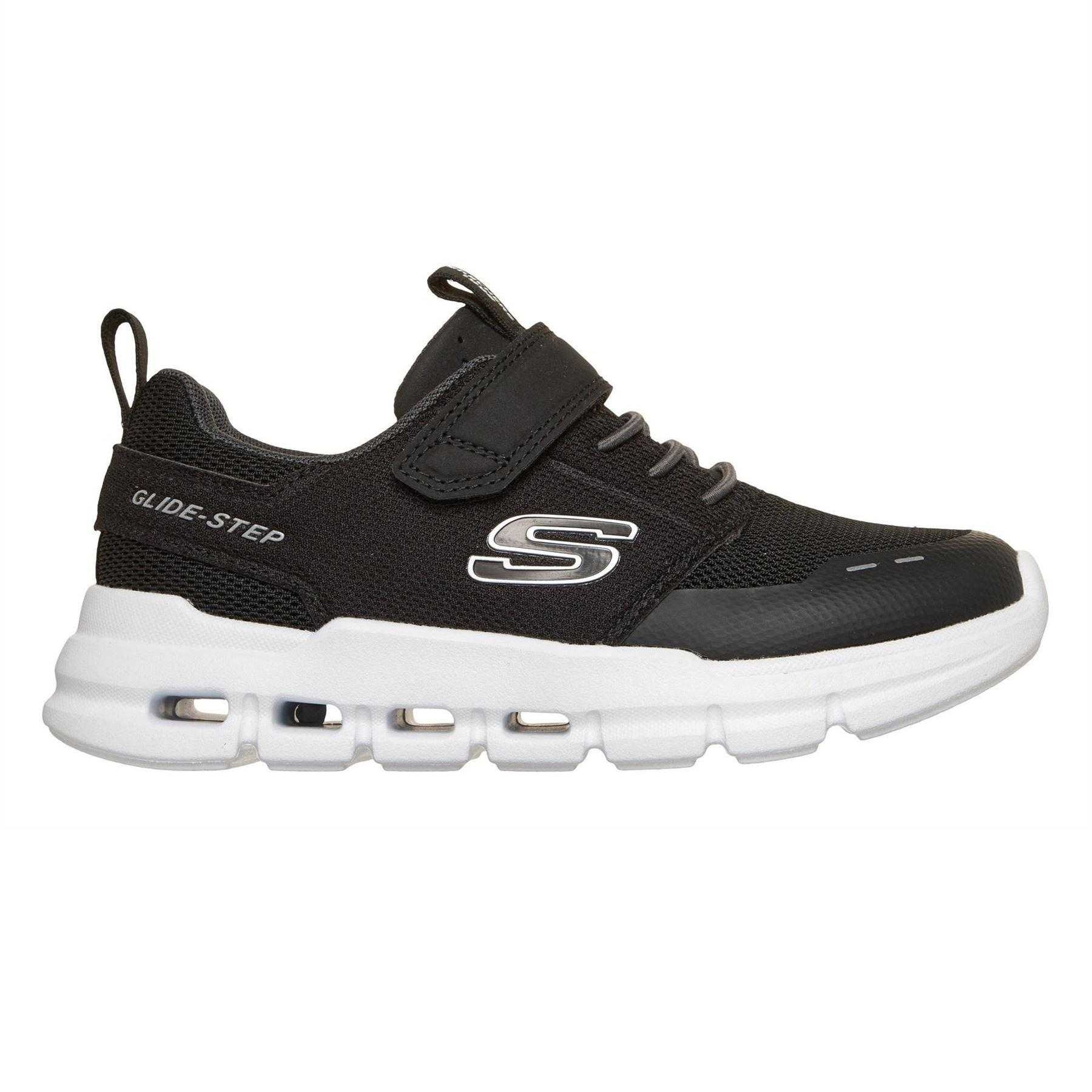 Black - Side - Skechers Boys Glide Step Flow Flow Trainers