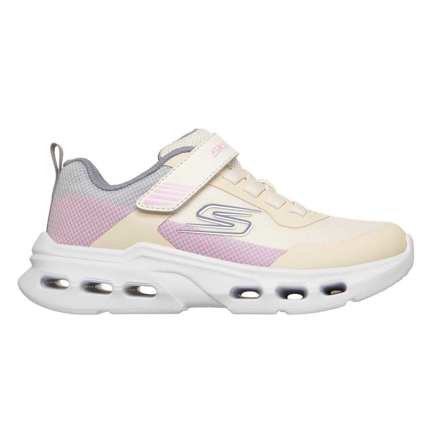 Natural - Side - Skechers Childrens-Kids Glide Step Drift Trainers