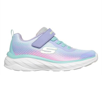 Lavender-Multicoloured - Side - Skechers Girls Boundless Ombre Mesh Trainers