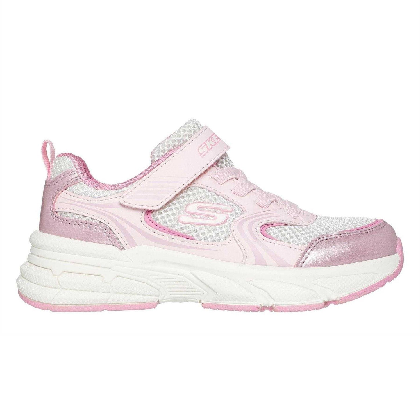 Pink - Side - Skechers Girls Graph Retro Low Trainers