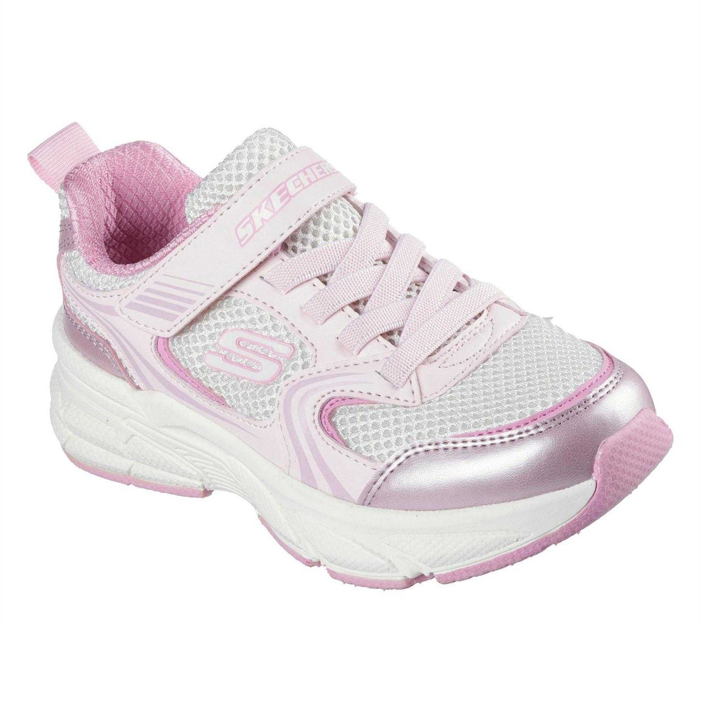 Pink - Front - Skechers Girls Graph Retro Low Trainers