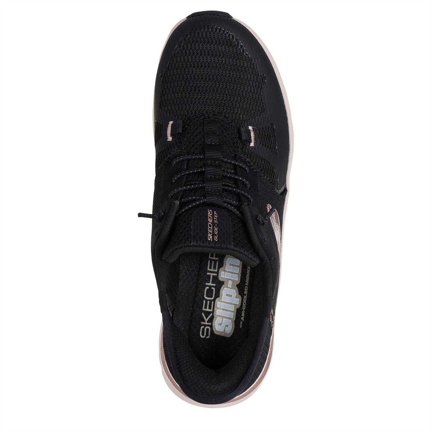 Black-Gold - Lifestyle - Skechers Womens-Ladies Pro Mesh Glide-Step Trainers