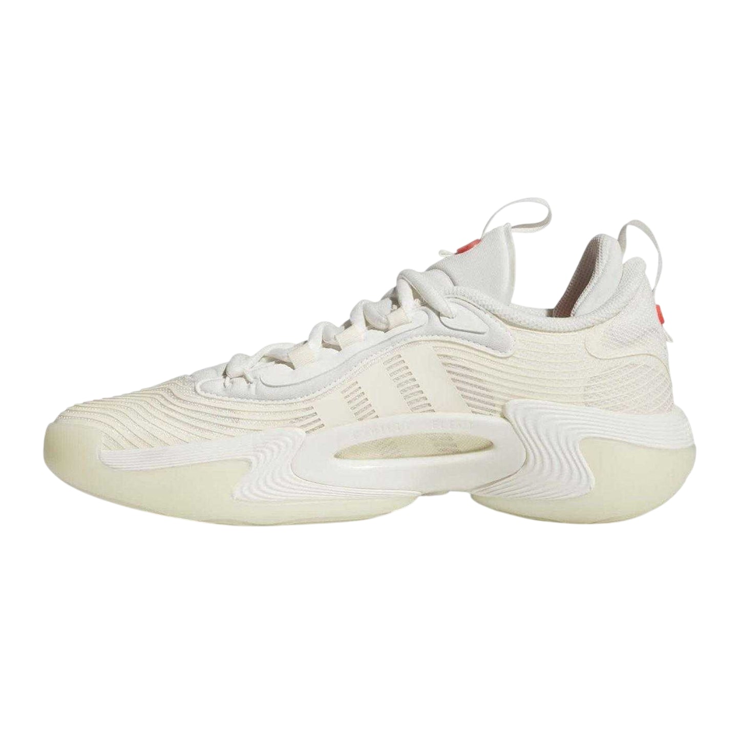 White-Red - Side - Adidas Womens-Ladies Exhibit Select 2.0 Synthetic Basketball Shoes