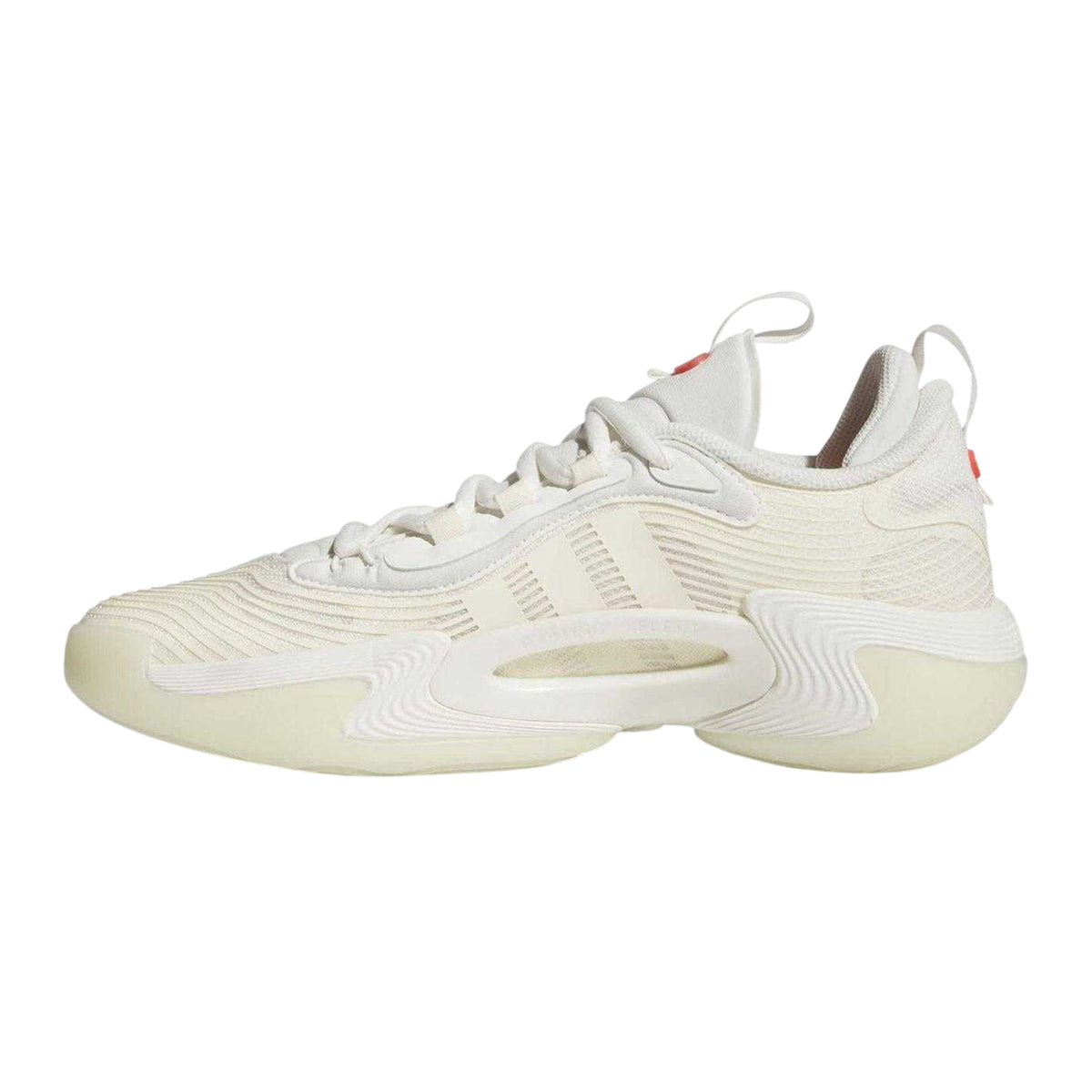 White-Red - Side - Adidas Womens-Ladies Exhibit Select 2.0 Synthetic Basketball Shoes