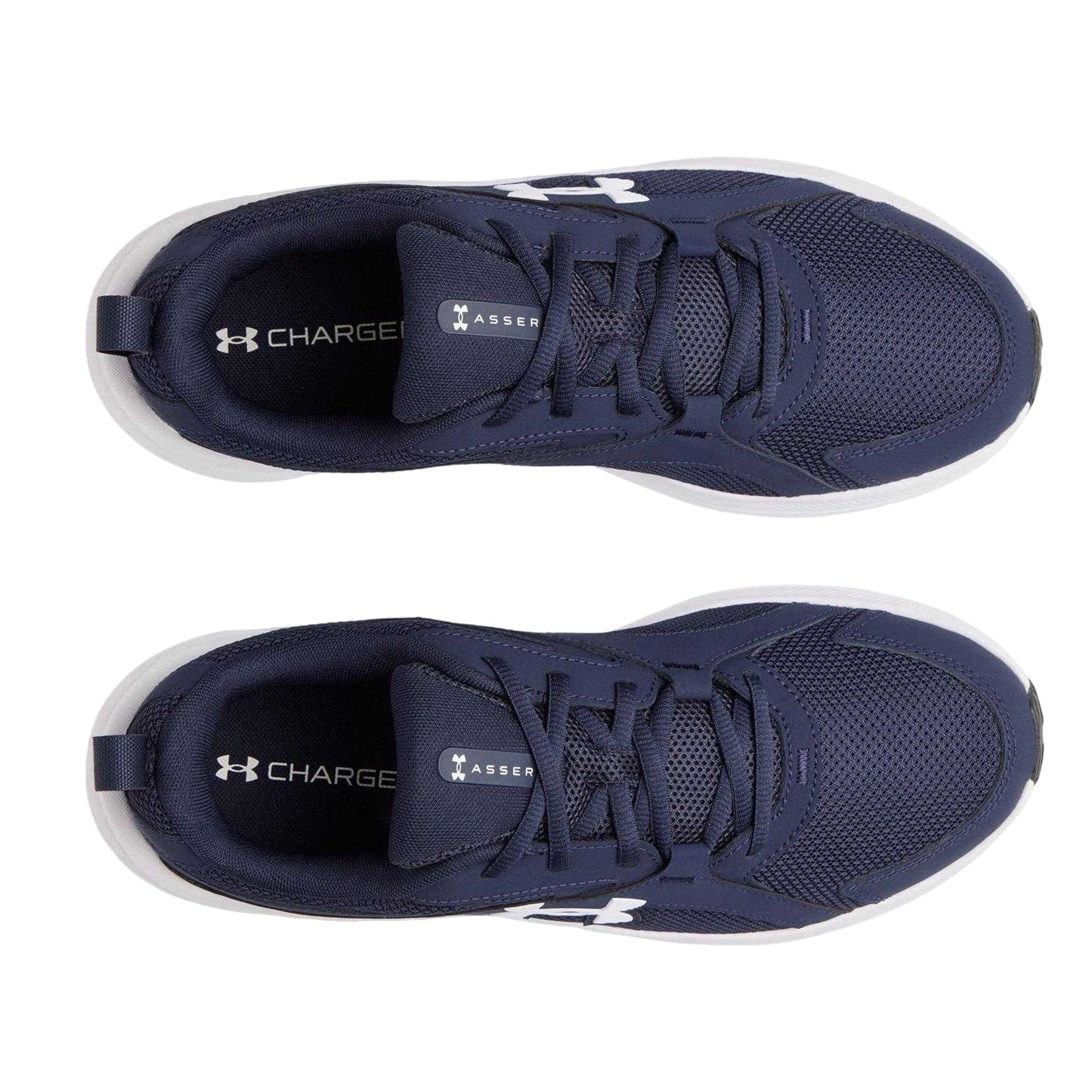 Navy-White - Side - Under Armour Mens Assert 11 Trainers