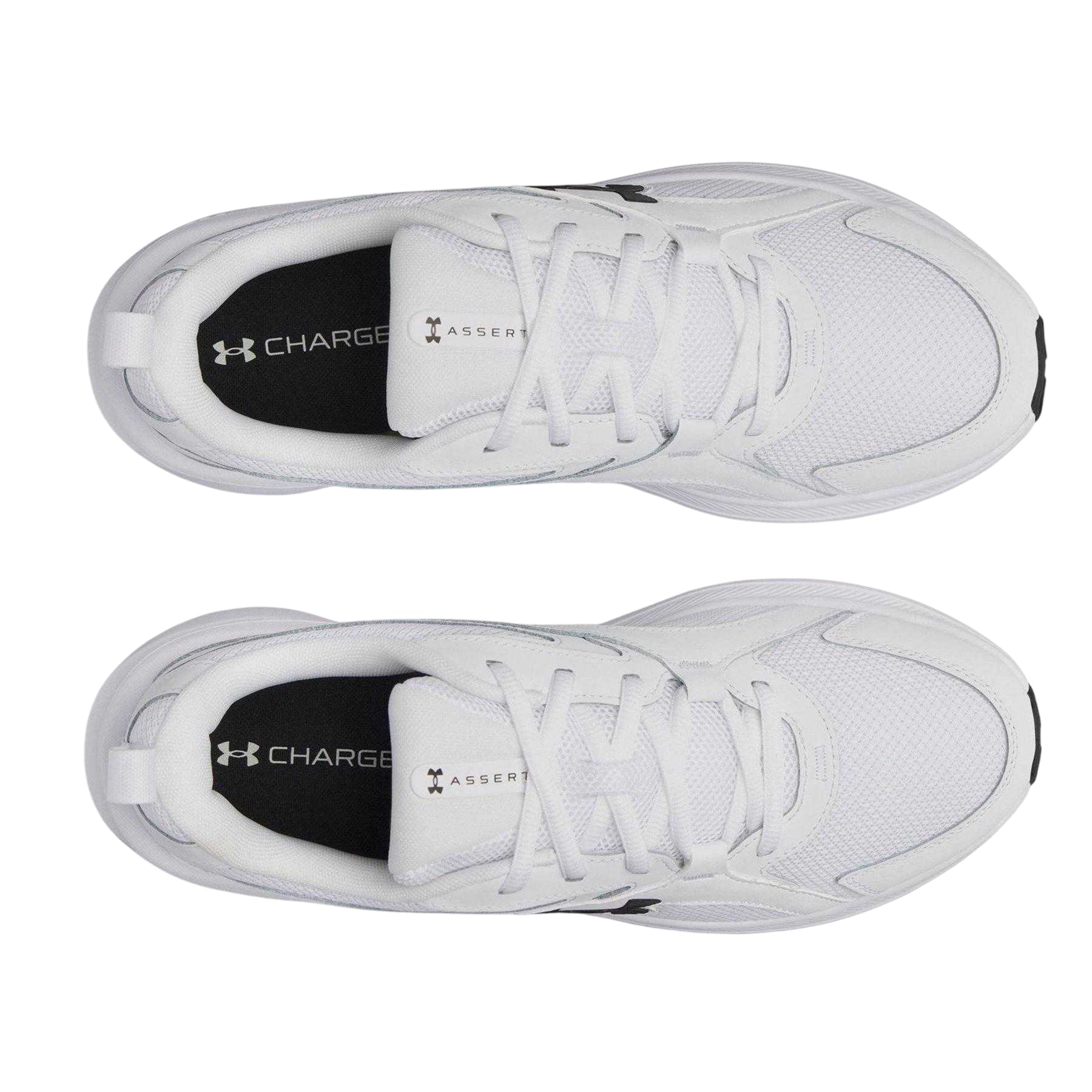 White-Black - Side - Under Armour Mens Assert 11 Trainers