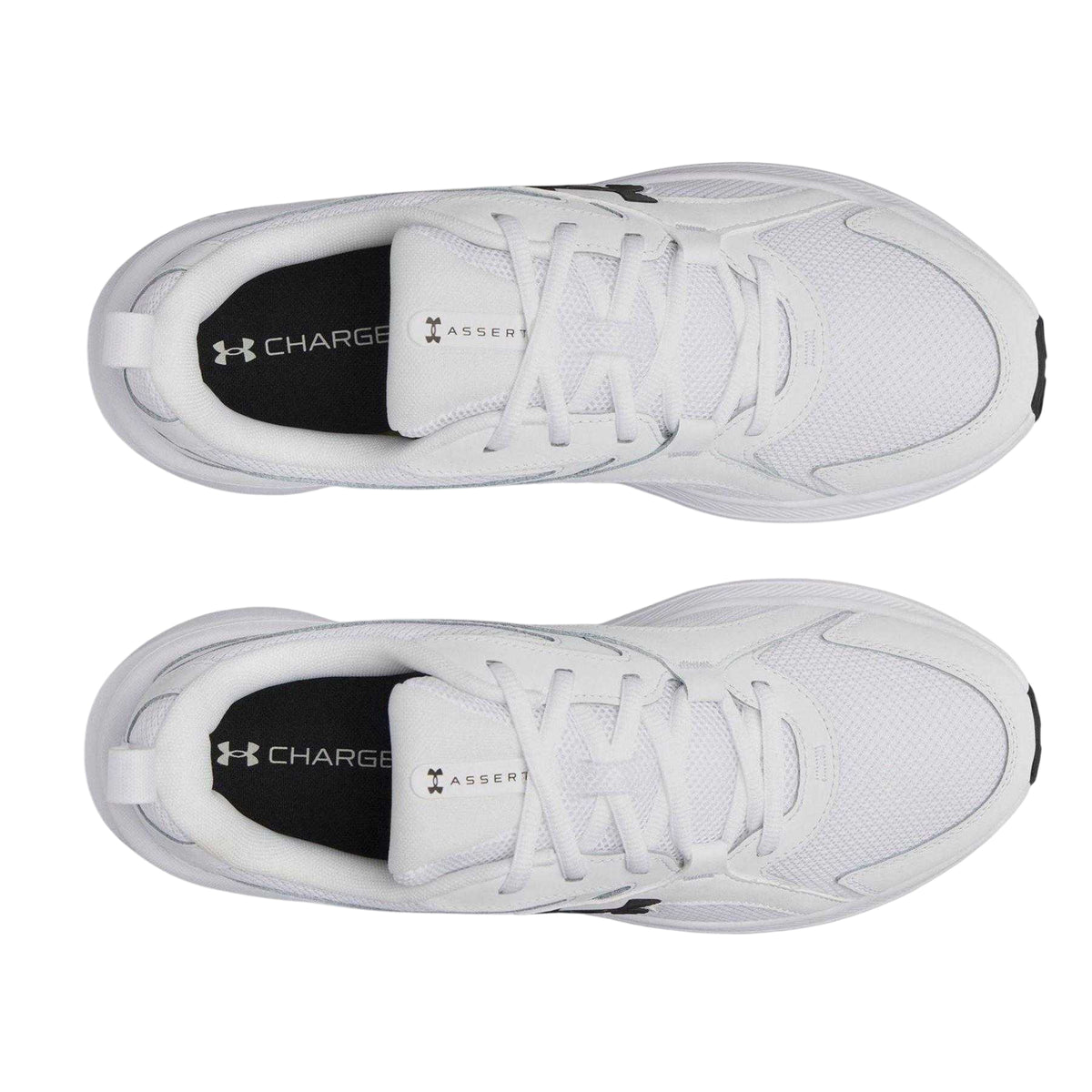 White-Black - Side - Under Armour Mens Assert 11 Trainers