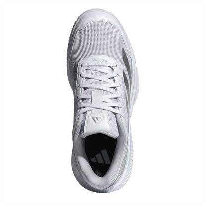 White - Pack Shot - Adidas Womens-Ladies Courtquick Cloudfoam Padel Shoes