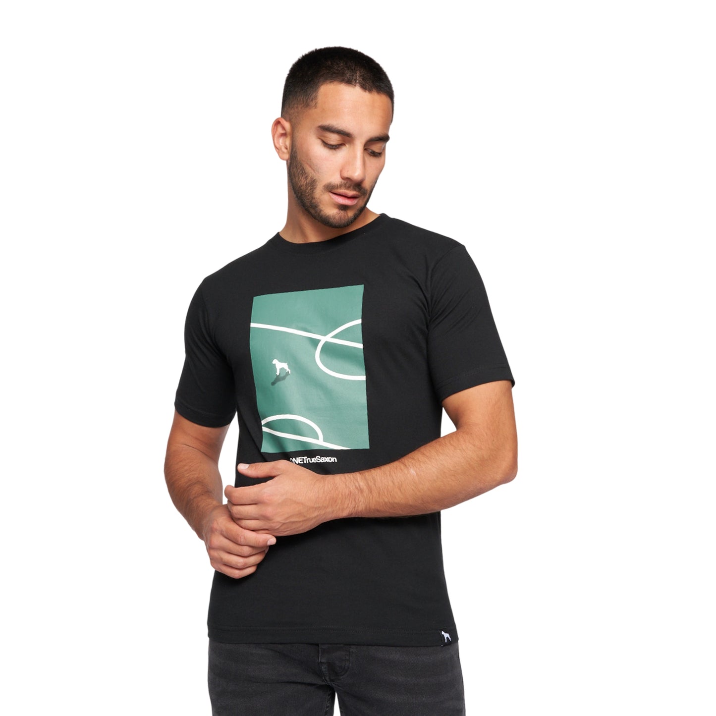 Black - Front - One True Saxon Mens Turf T-Shirt
