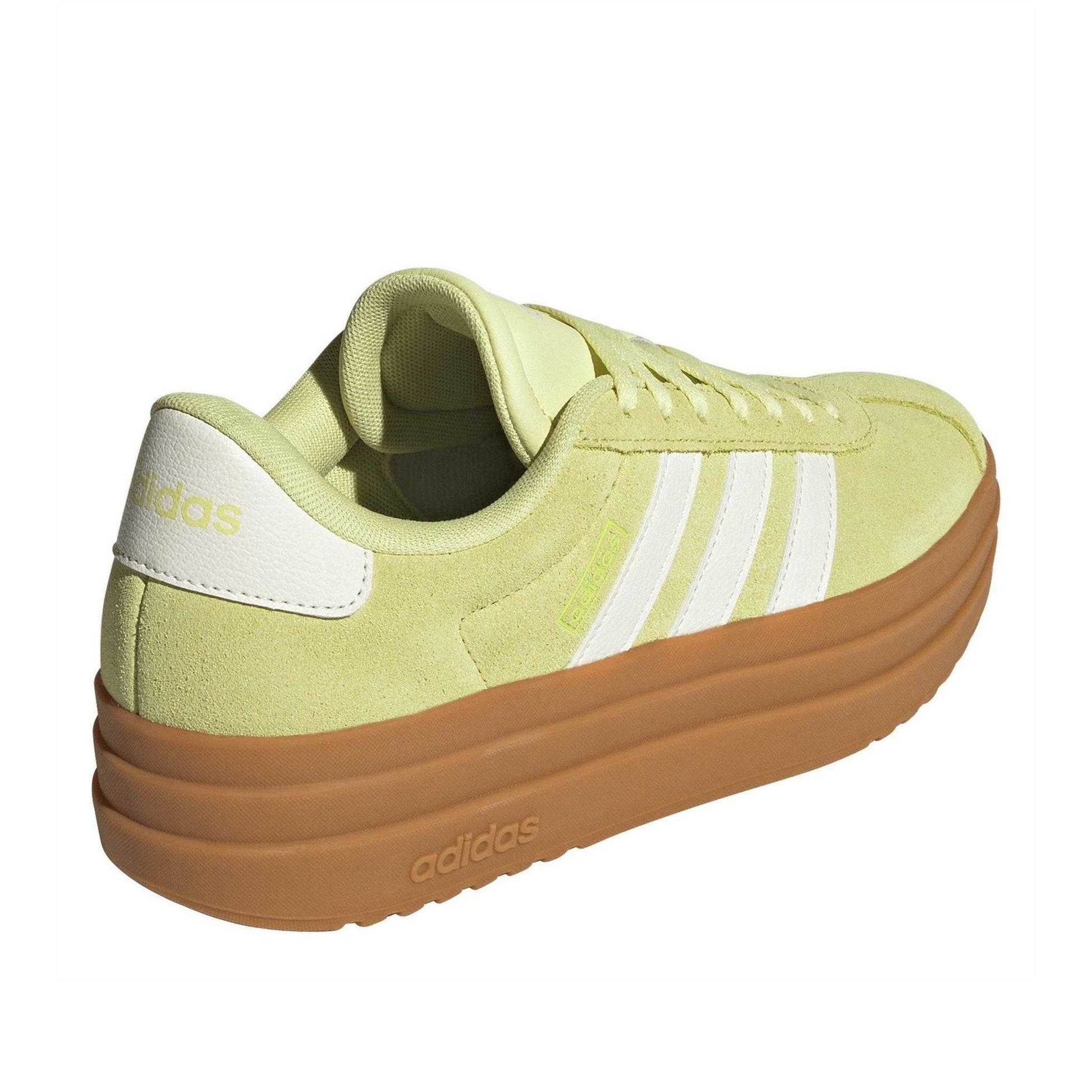 Yellow - Back - Adidas Womens-Ladies Court Bold Suede Platform Trainers
