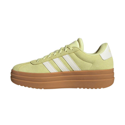 Yellow - Side - Adidas Womens-Ladies Court Bold Suede Platform Trainers