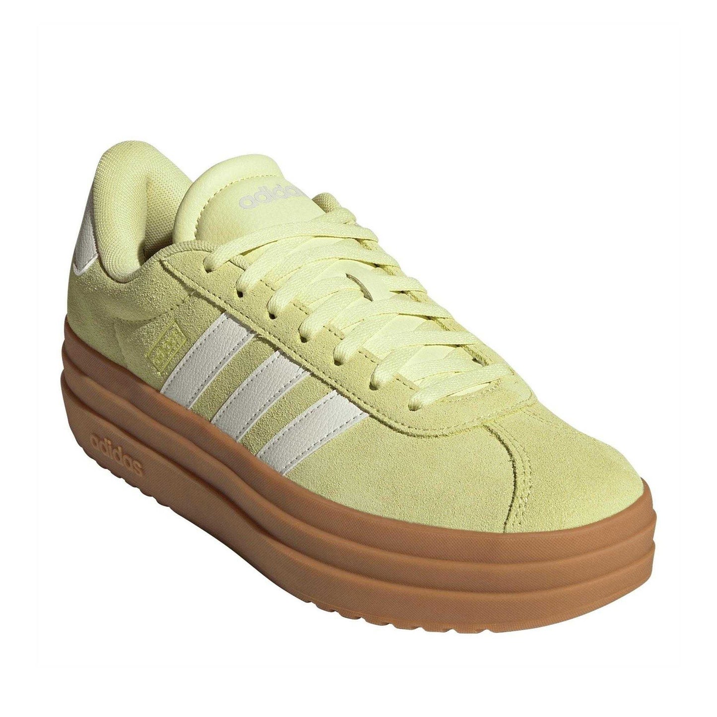 Yellow - Front - Adidas Womens-Ladies Court Bold Suede Platform Trainers