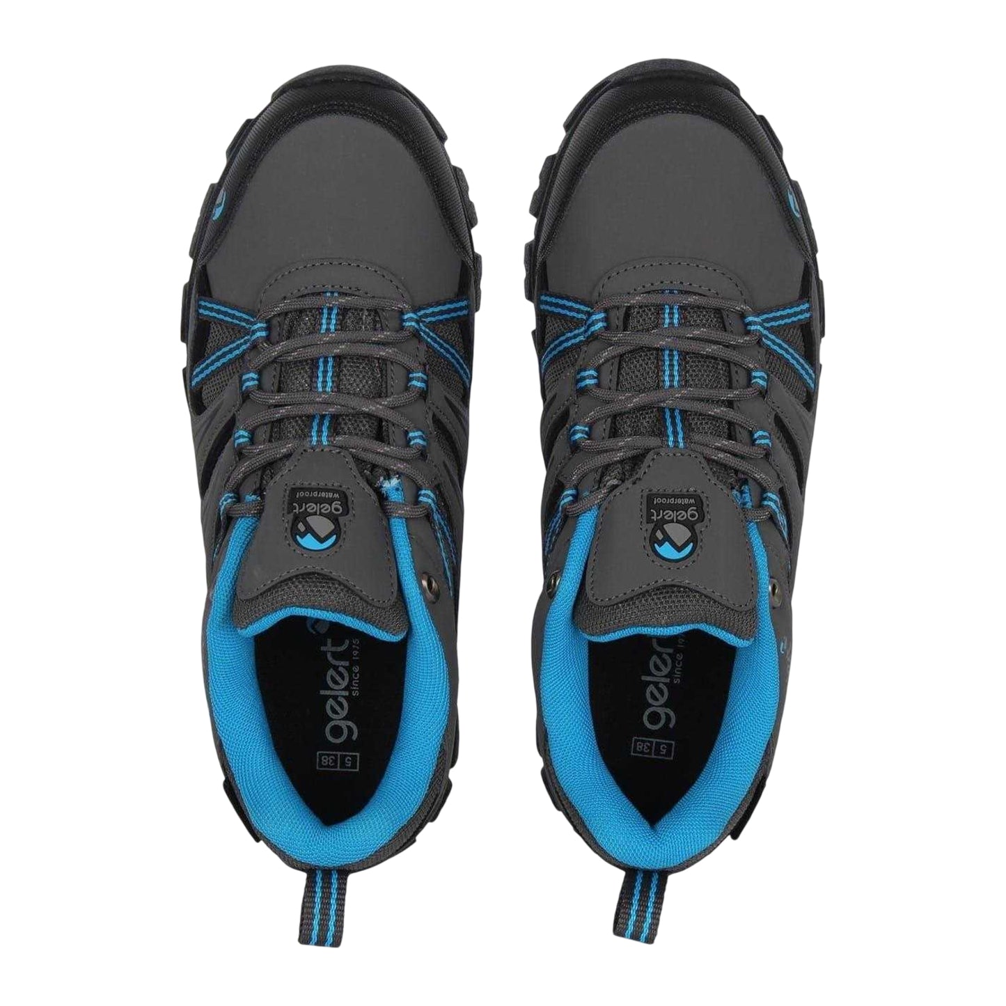 Charcoal-Blue - Pack Shot - Gelert Childrens-Kids Horizon Waterproof Walking Shoes