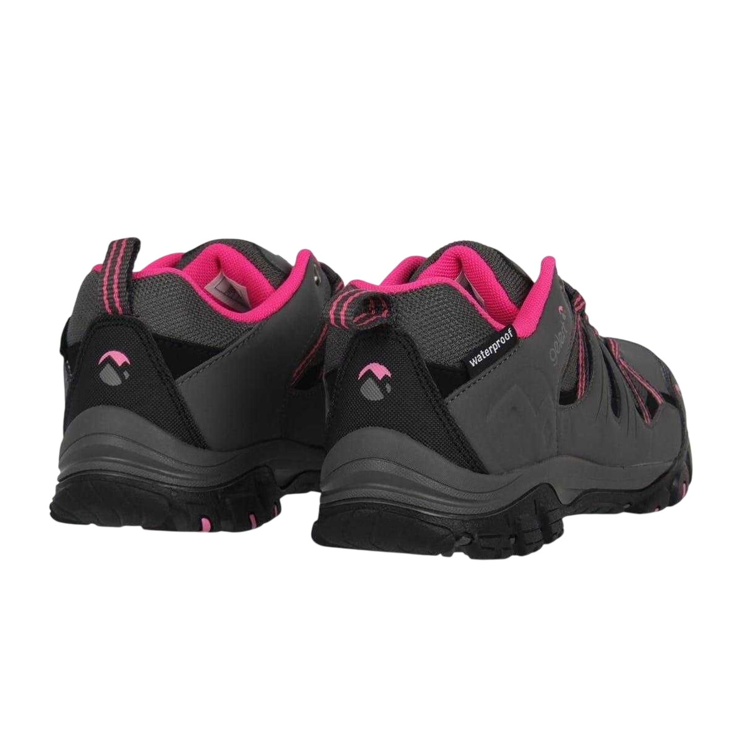 Charcoal-Pink - Back - Gelert Childrens-Kids Horizon Waterproof Walking Shoes