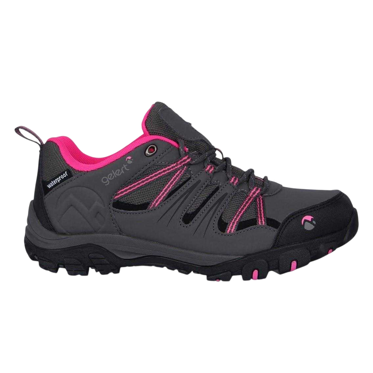 Charcoal-Pink - Lifestyle - Gelert Childrens-Kids Horizon Waterproof Walking Shoes