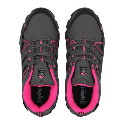 Charcoal-Pink - Pack Shot - Gelert Childrens-Kids Horizon Waterproof Walking Shoes