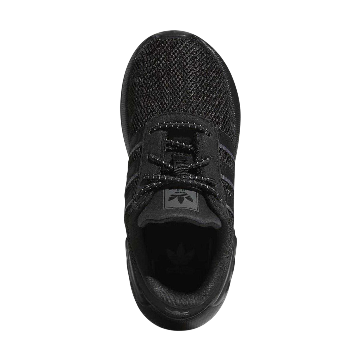 Black-Grey - Side - Adidas Baby 3 Stripes Mesh Ortholite Trainers