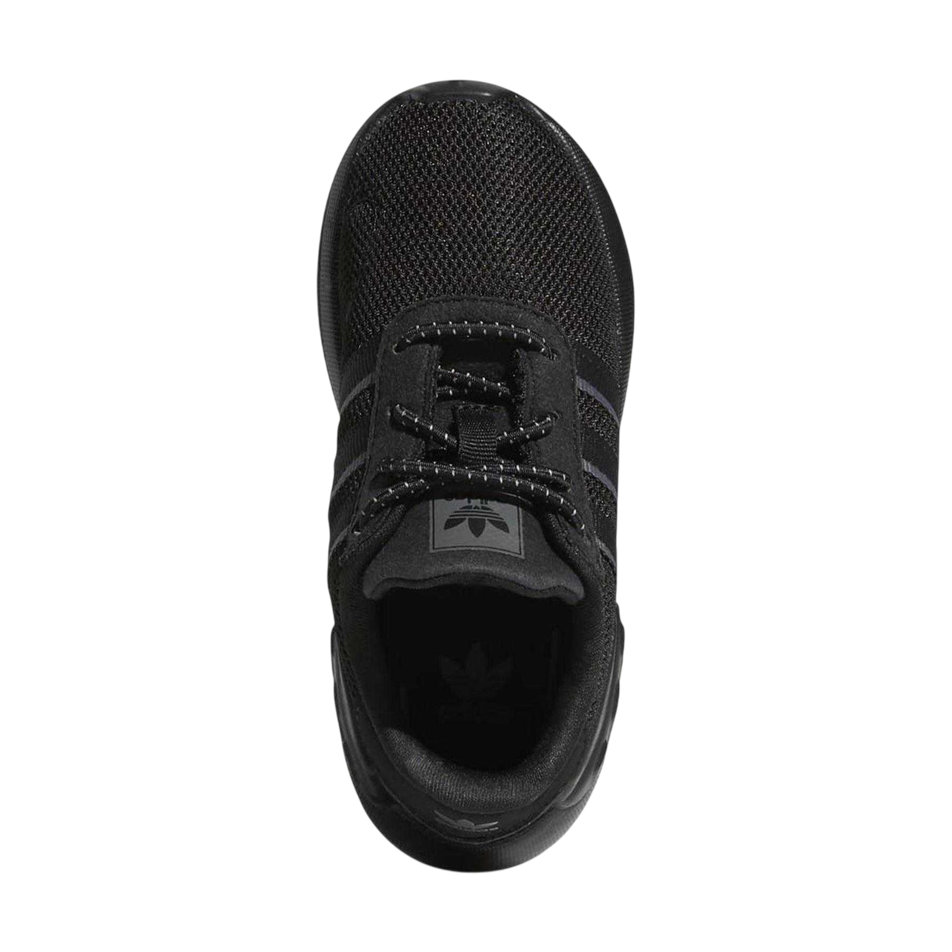 Black-Grey - Side - Adidas Baby 3 Stripes Mesh Ortholite Trainers