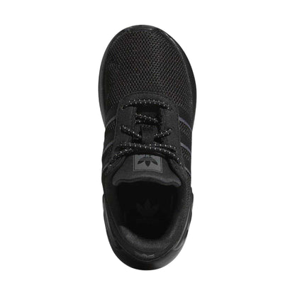 Black-Grey - Side - Adidas Baby 3 Stripes Mesh Ortholite Trainers